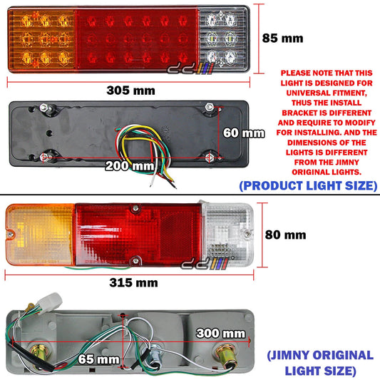 12V LED Tail Light for Suzuki Jimny Sierra SJ410 SJ413 Samurai (1981-1998)