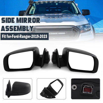 Left & Right Side Rear View Mirrors with Glass for Ford Ranger (2019-2023)