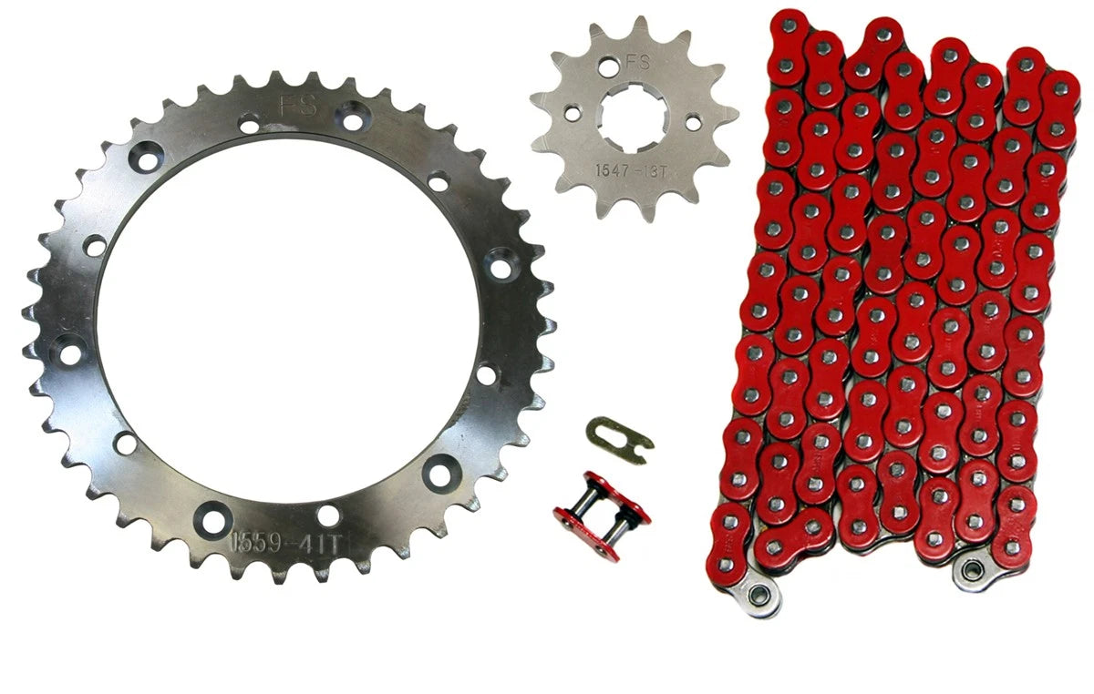 Red/520x104/O-Ring Drive Chain & 13/41 Sprockets for Yamaha Banshee (1989–2006)