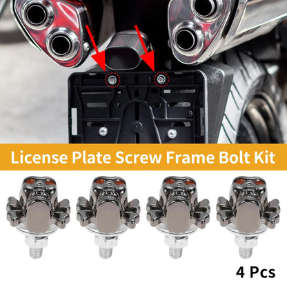 M6 38mm 4x License Plate Screws Cover for Universal Motorcycle