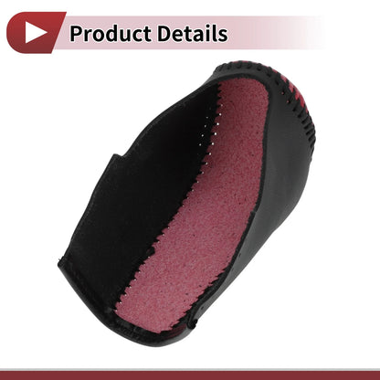 Gear Shift Knob Cover for BMW 3 Series E90 2004-2012 Black Red Faux Leather
