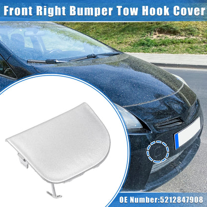 Front Right Bumper Tow Hook Cover for Toyota Prius XW30 (2012-2015) Silver