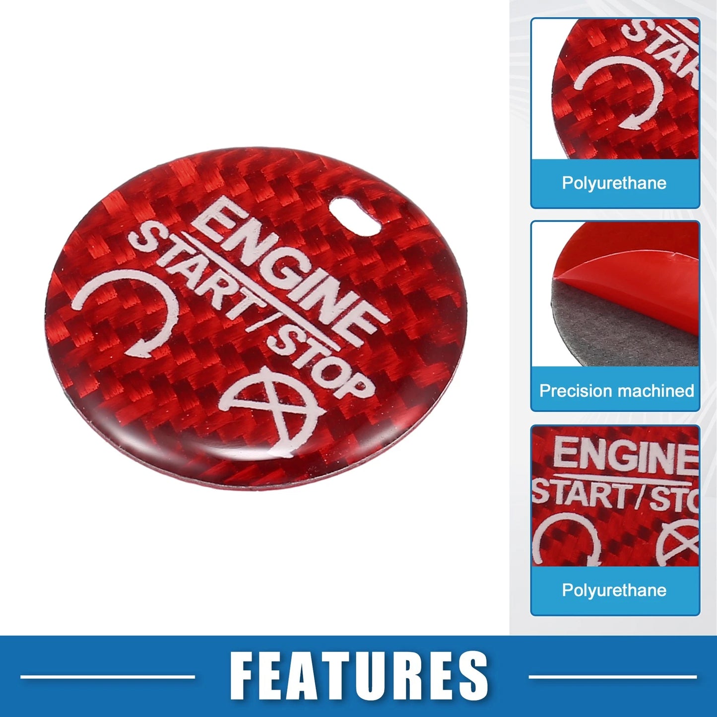Engine Start Button Cover Trim for Ford Mustang (2015-2019) Red
