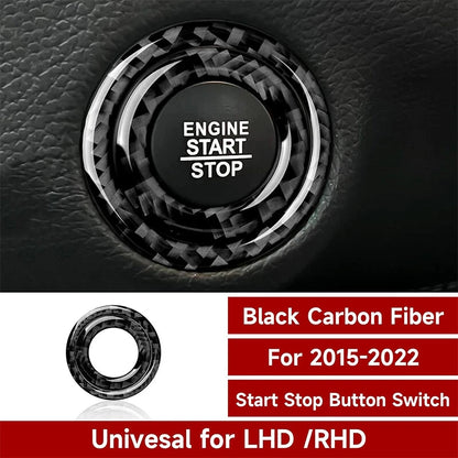 Carbon Fiber Engine Start Push Button Ring Trim for 2015-2020 Dodge Challenger