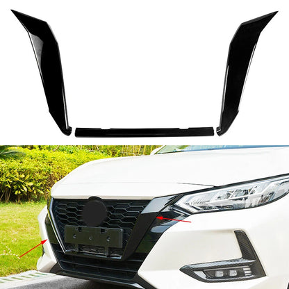 Gloss Black JDM Front Grill Frame Cover Trim for Nissan Sentra (2020-2023)