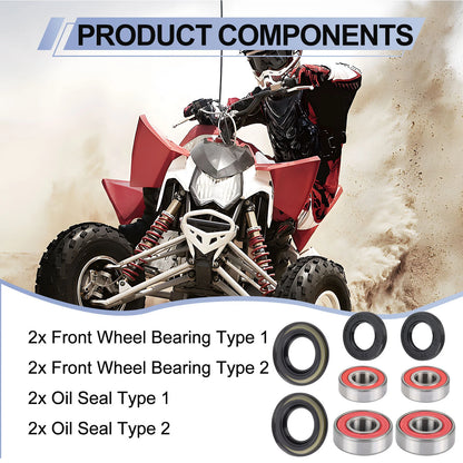 Front Wheel Bearings Seals Kit for Polaris Outlaw 450/500/525 IRS S