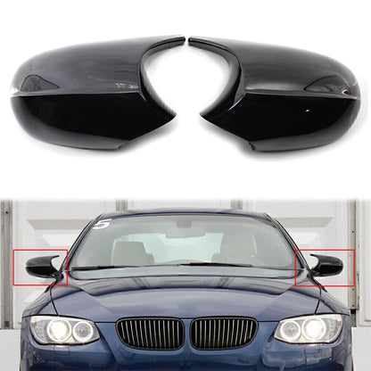 Gloss Black Side Rear Mirror Cover Caps for BMW E90 3 Series (2009-2011)