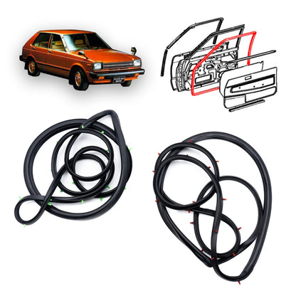 Front Door Weatherstrip Seal x2 for Toyota Starlet 5D KP60 KP61 KP62 1978-1984
