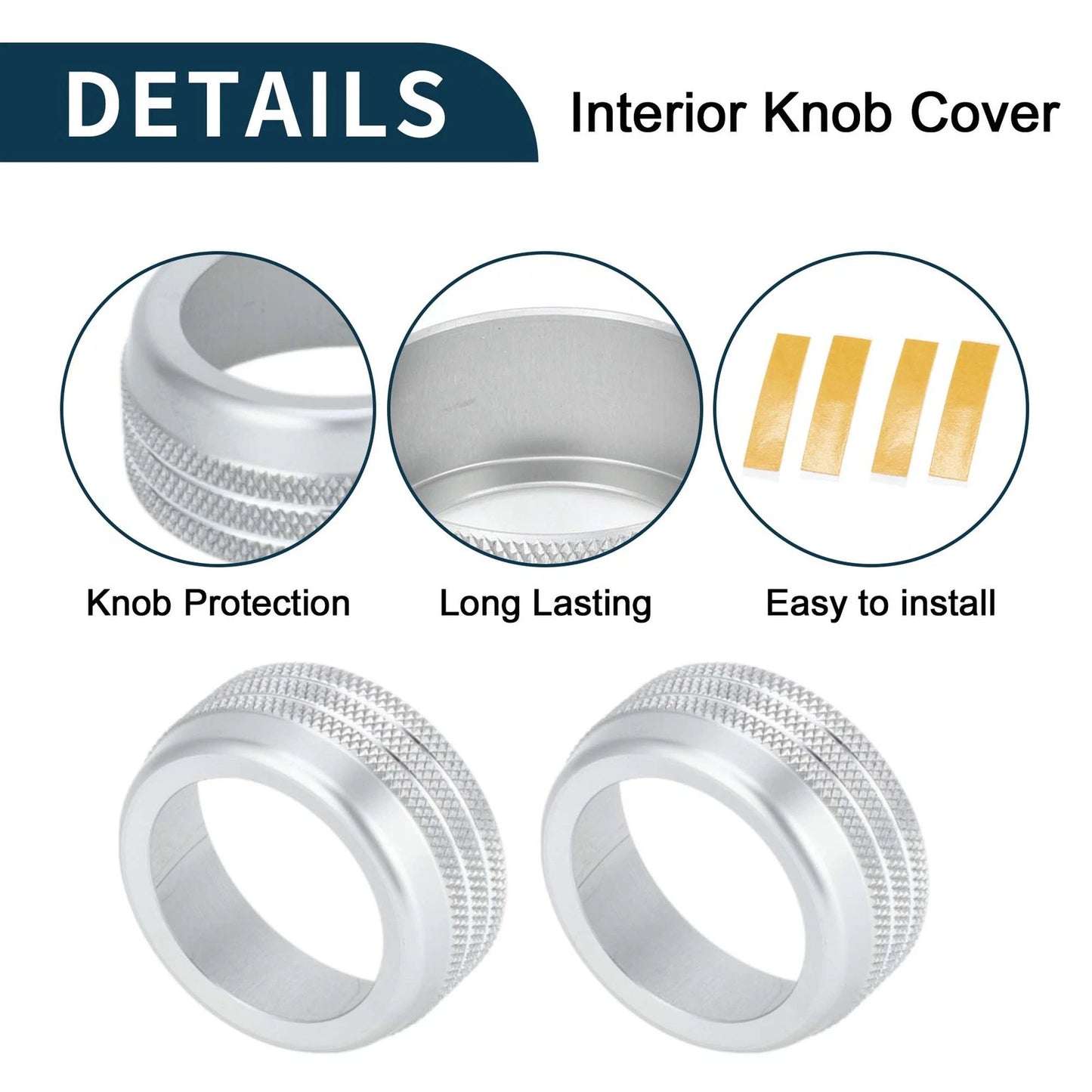 Media Volume Tune Knob Cover for Jeep Grand Cherokee (2022-2024) - 2 Pcs