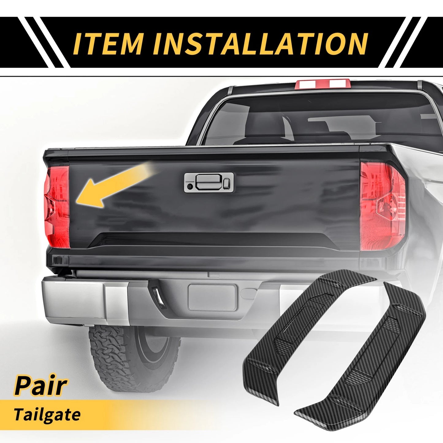 Carbon Fiber Tail Light Lamp Strip Trim for Toyota Tundra (2022-2024)