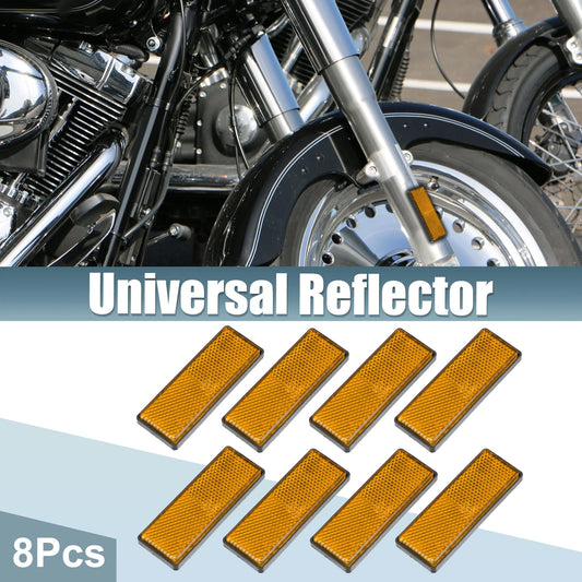 Reflector / 8pcs / Rectangular Stick-on Safety Spoke Reflector Orange for Motorcycle
