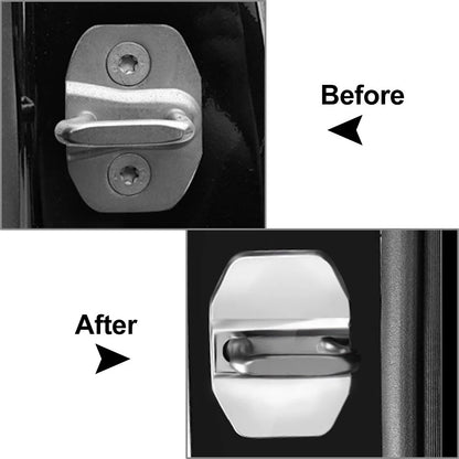 Silver Car Door Lock Protective Cover for BMW F40 F45 G20, Benz C-Class, Maserati
