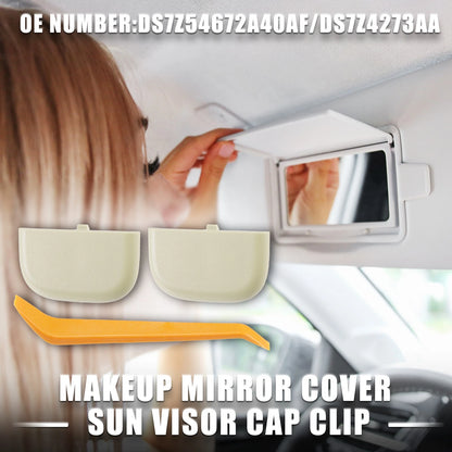 Makeup Mirror Cover Sun Visor Cap Clip for Ford Edge (2015-2023)