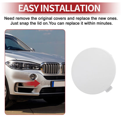 Front Car Bumper Tow Hook Cover for BMW X5 F15 (2014-2018) - White 1 x Cover