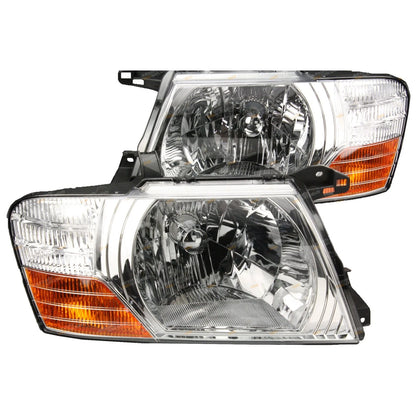 Chrome Headlights Pair LH+RH for Mitsubishi Pajero (2002 - 2006)
