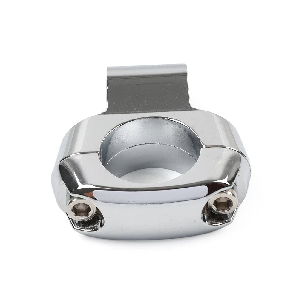 Chrome Handlebar Mirror Mounting Clamp for Harley Dyna, Fatboy (2006-2023)