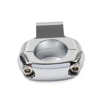 Chrome Handlebar Mirror Mounting Clamp for Harley Dyna, Fatboy (2006-2023)