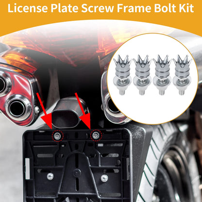 License Plate Screws Cover 40mm 4Pcs Titanium Tone for Universal Motorcycle M6