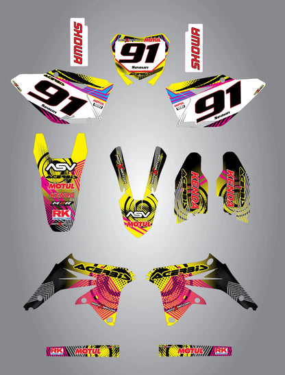 Custom Graphic Kit for Suzuki RMZ 450 Neon Stickers Decals (2008-2015)