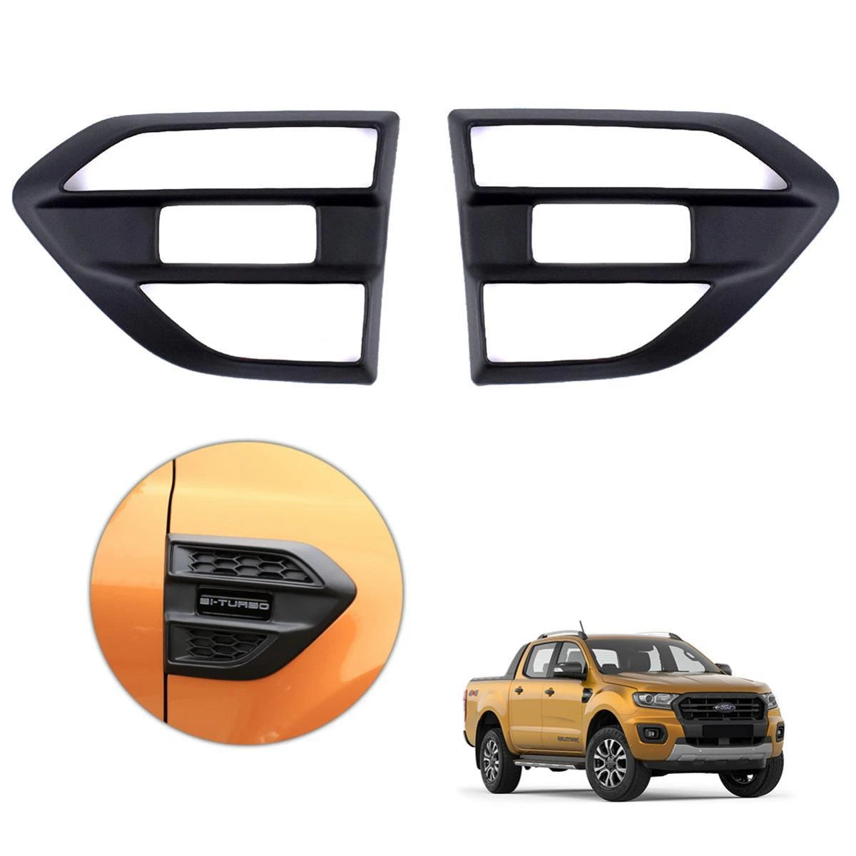 Side Vent Cover Trim Styling Black Fits Ford Ranger T6 Ute Truck 2018-20 D05