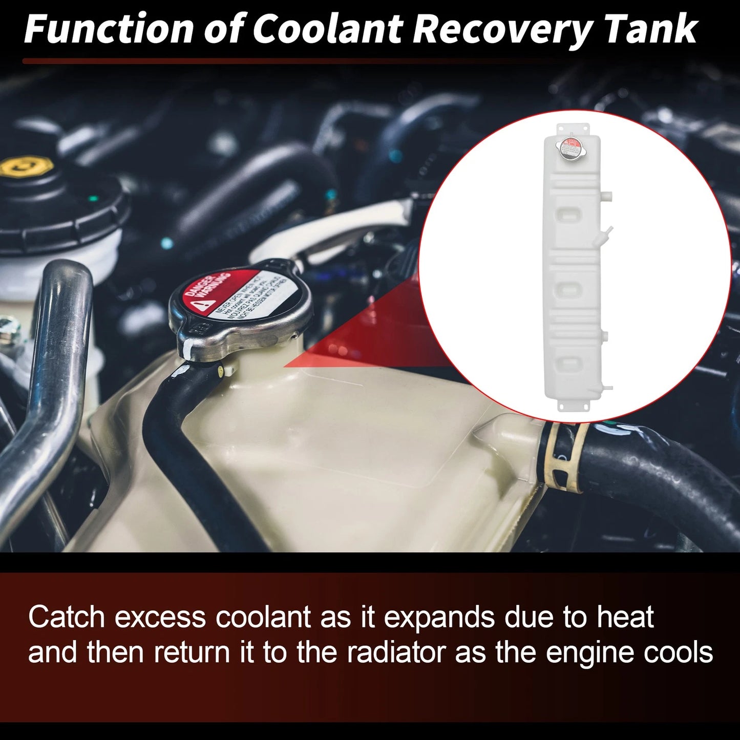 Radiator Overflow Coolant Tank for Ford F600 F700 F800 B600 B700 (1990-1999)