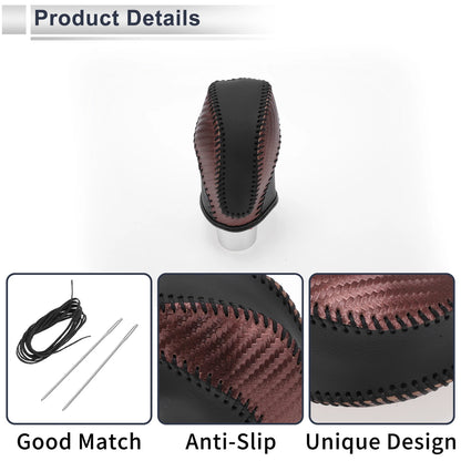 Car Gear Shift Knob Cover for Subaru Impreza (2017-2023) Brown Carbon Fiber