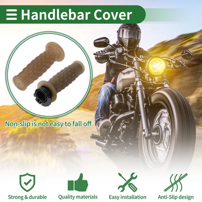 7/8" 22mm Hand Grips TPU Khaki for Motorcycle