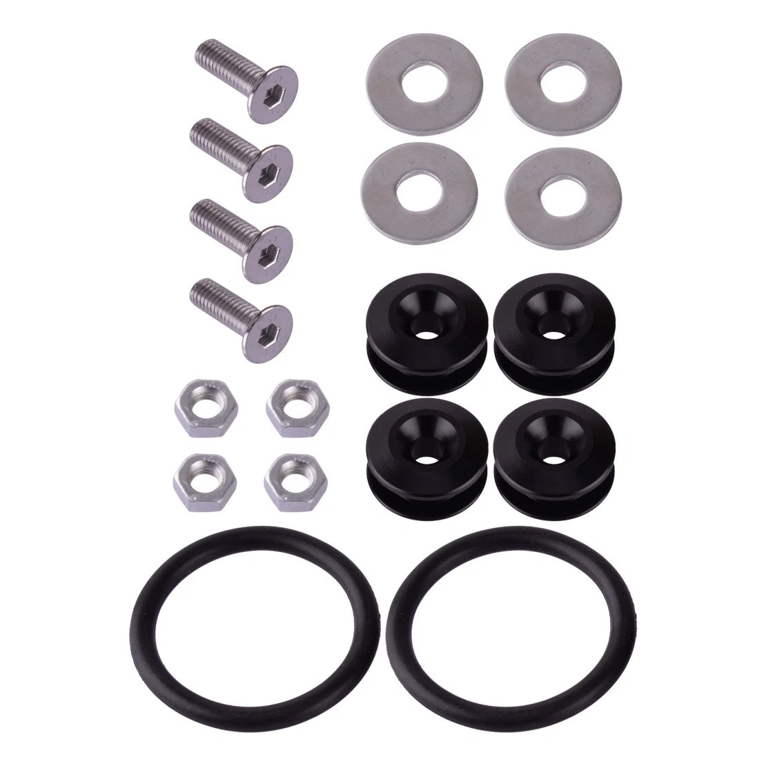 4x Black JDM Aluminum Quick Release Bumper Fasteners