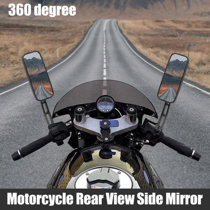 1 Set 8mm 10mm Screw Thread Rearview Mirror Black for Motorcycle