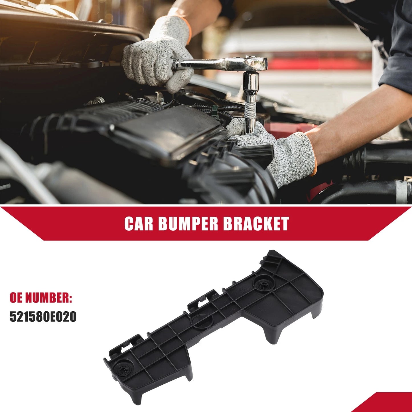Rear Left Bumper Bracket for Toyota Highlander (2008-2013) Black