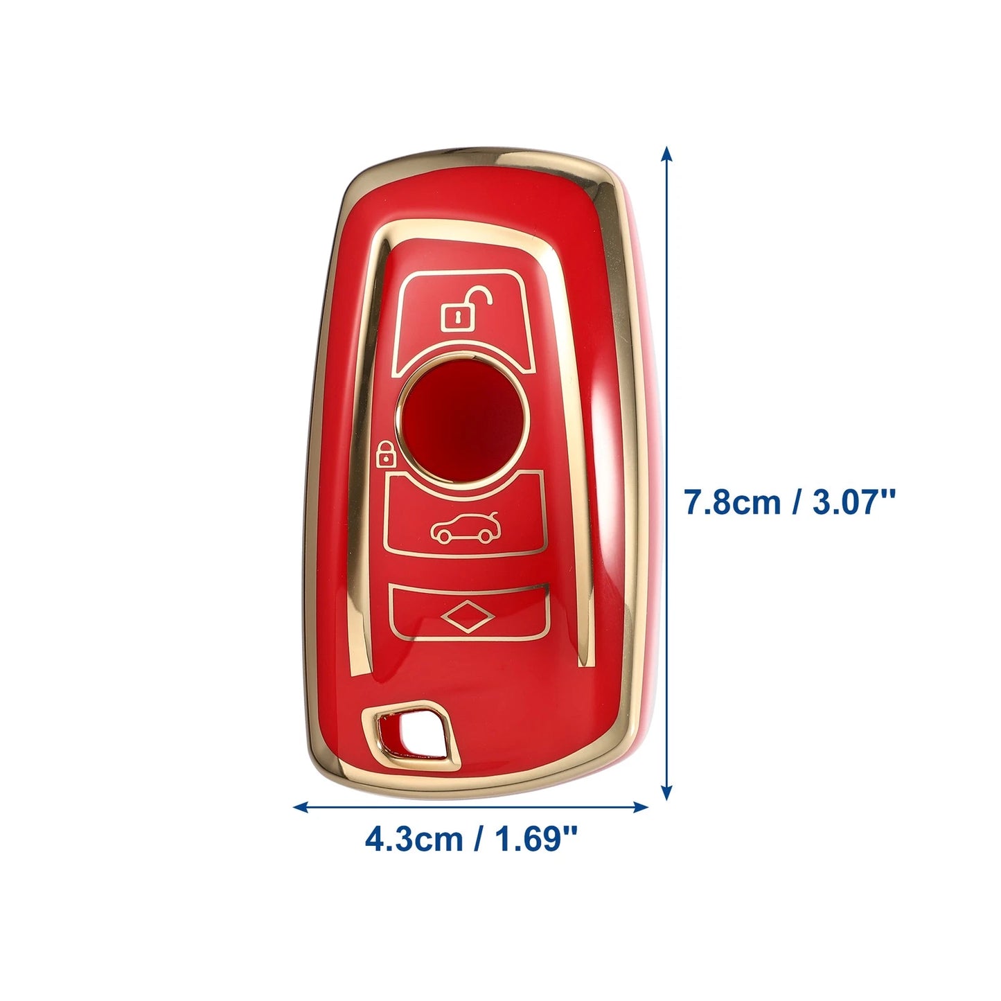 TPU 3-Button Keyless Entry Remote Cover for BMW 1 Series Red