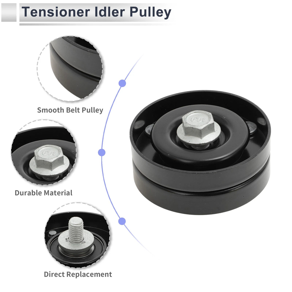 Drive Belt Idler Pulley for Jeep Cherokee (2001-2008) 1 x Pulley
