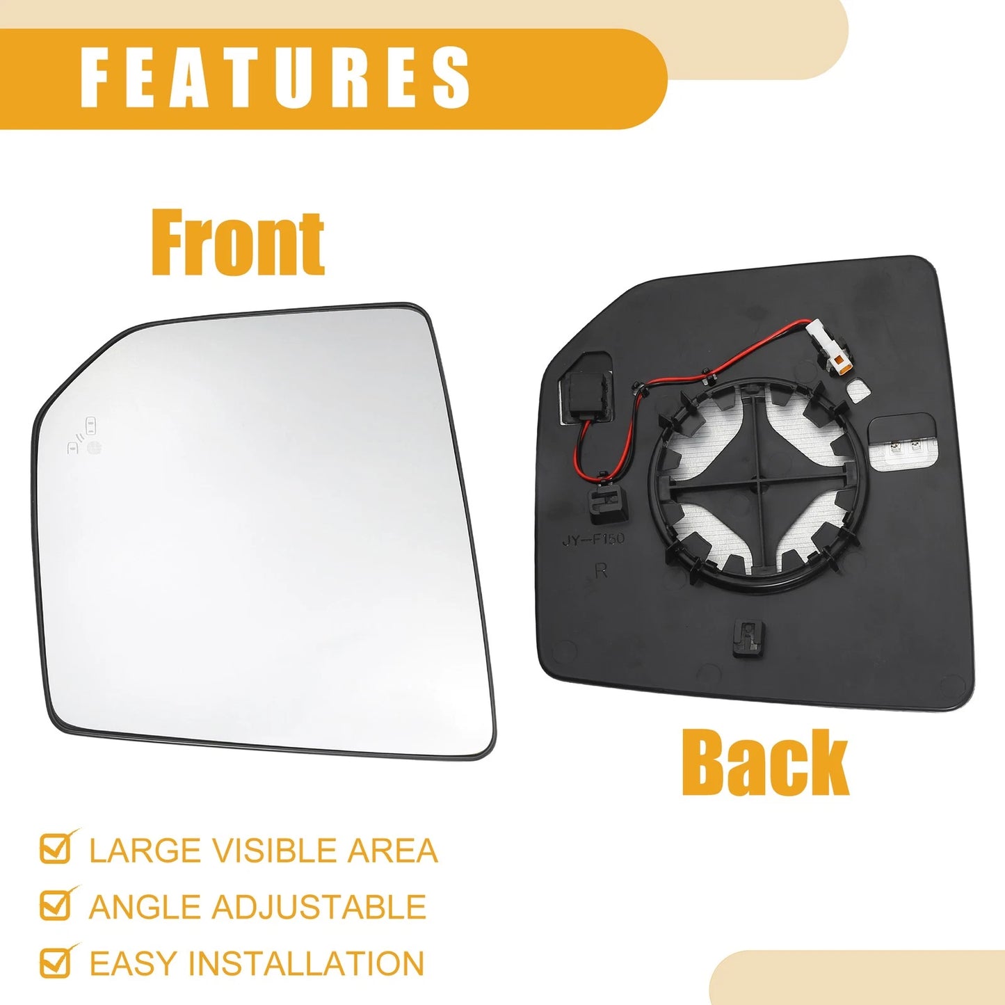 Rear View Mirror Glass for Ford F-150 (2015-2023)