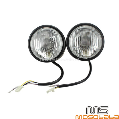 4" Black Dual Round Headlight for Honda Harley Cafe Racer