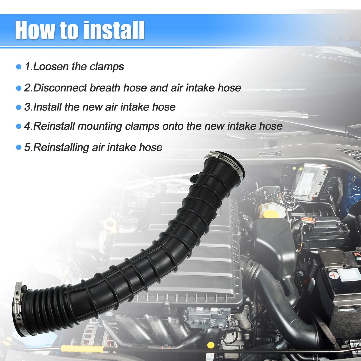 Air Intake Outlet Hose Tube w/ Clamps for Ford Ranger (1998-2003)