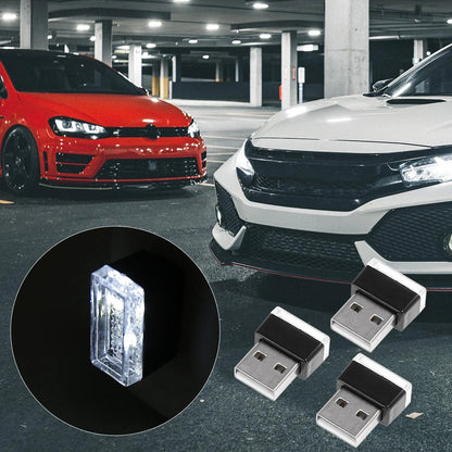 3 x Mini USB LED Lights for Universal Car Interior Atmosphere Lamp