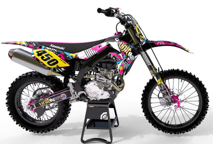 Custom Decal Kit RUSH Style for Kawasaki KLX 110 (2000-2009)