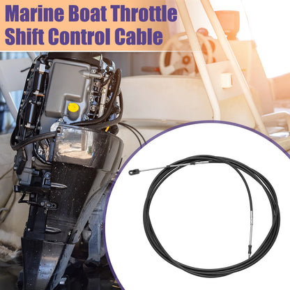 Throttle Control Cable 600cm 20FT Black with Fastening Head for Marine