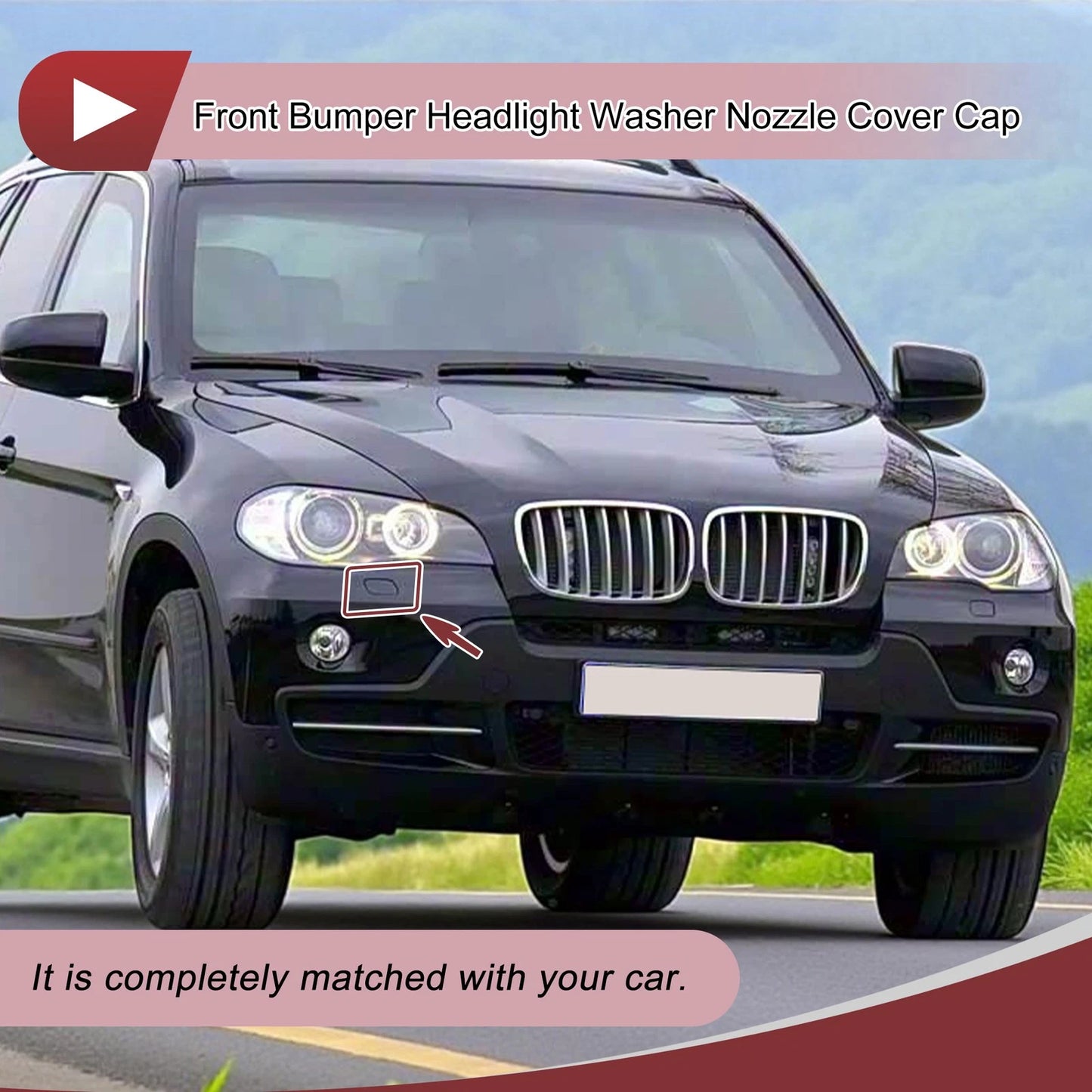 Front Right Bumper Trim Nozzle Cover for BMW X5 (2007 - 2013) White