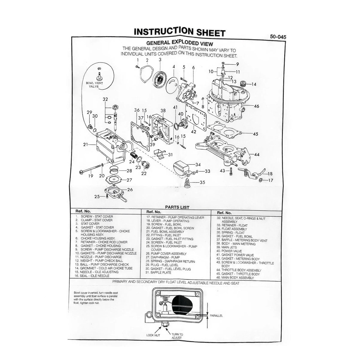 Rochester Quadrajet Carby Secondary Air Valve Flap & Metering Rods for Car