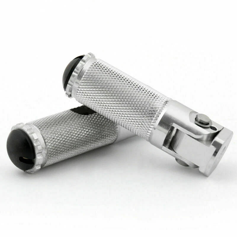 CNC Folding Foot Pegs for Universal Motor Silver