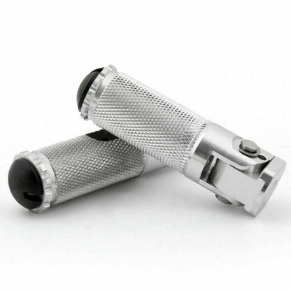 CNC Folding Foot Pegs for Universal Motor Silver