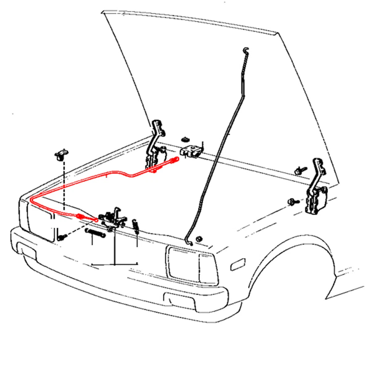 Bonnet Release Cable for Toyota Corolla Sprinter SE STD KE70 CE70 TE72 1980-1983