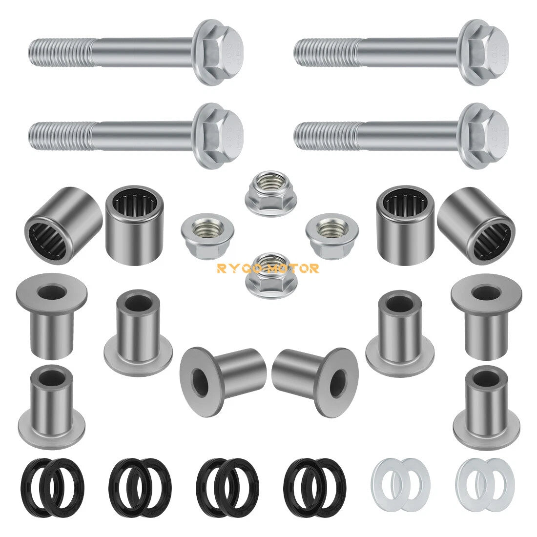 2 x Front A Arm Bushing Bearing Seal & Bolt for Z400 LTZ400 KFX400 DVX 400