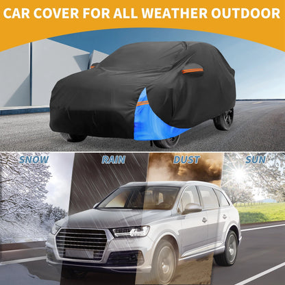 Waterproof All Weather Car Cover for Ford Kuga (2013-2023) Black Blue 210D-PU