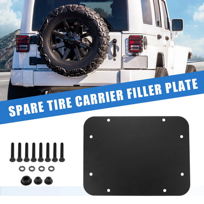 Tailgate Vent Spare Tire Carrier Delete Plate for Jeep Wrangler (2007-2018)