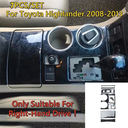 RHD Wood Center Console Gear Shift Cover Trim for Toyota Highlander (2008–2013)