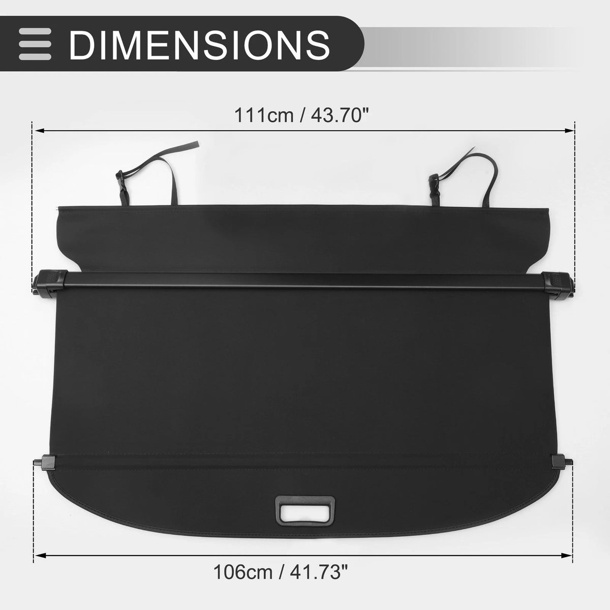 Retractable Cargo Cover for Honda HR-V 2015-2022 Rear Trunk Gloss Black