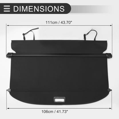 Retractable Cargo Cover for Honda HR-V 2015-2022 Rear Trunk Gloss Black