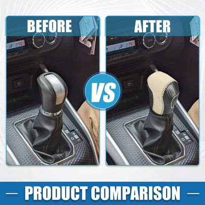 Gear Shifting Knob Cover Trim for Toyota Carbon Fiber Pattern Black Beige